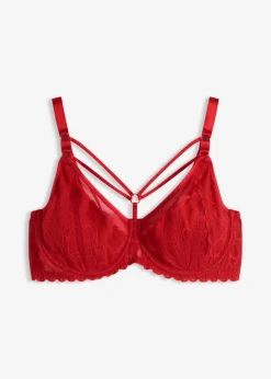 bonprix bonprix Sujetador reductor con detalles decorativos Rojo salsa Online