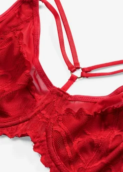 bonprix bonprix Sujetador reductor con detalles decorativos Rojo salsa Online