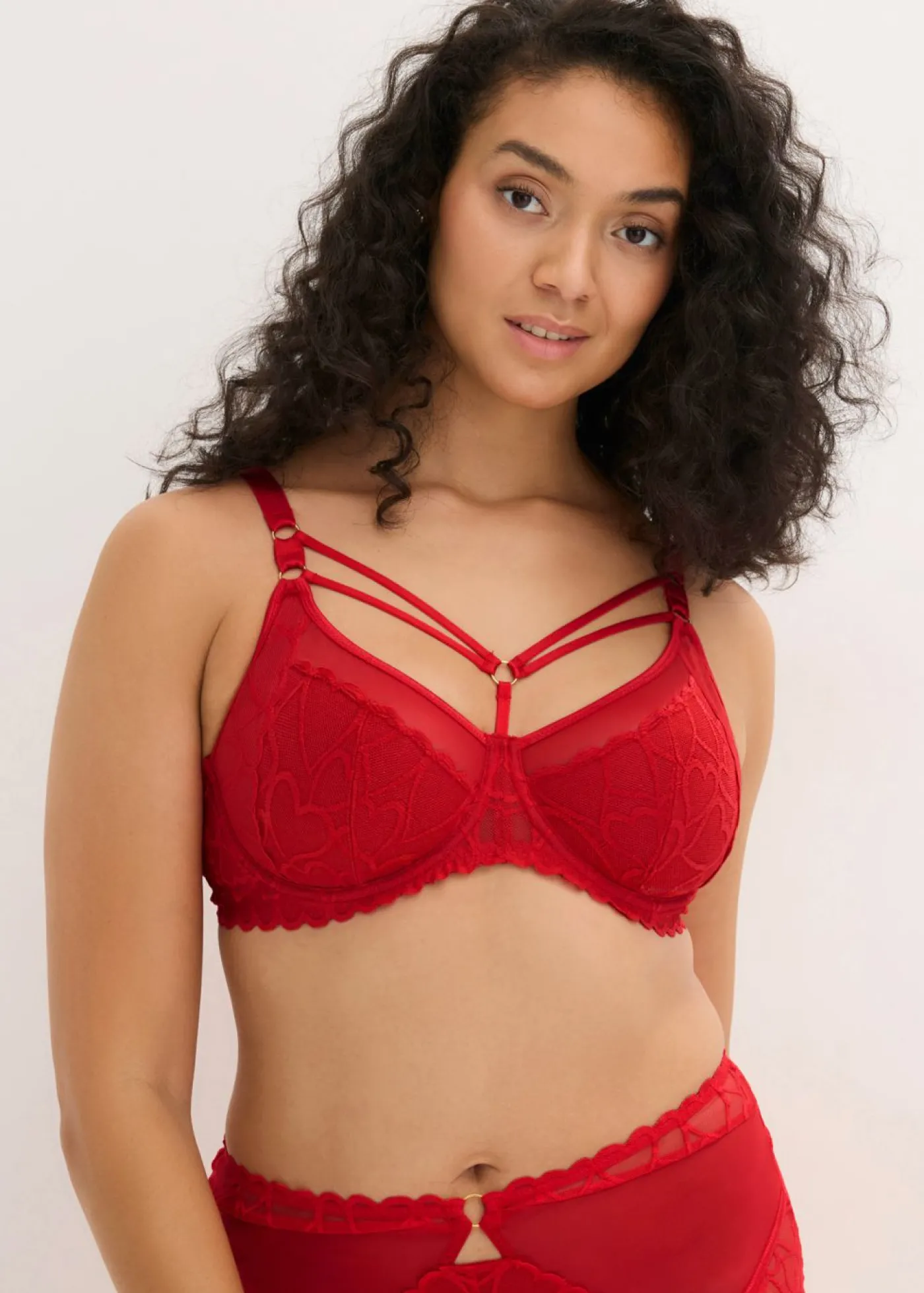 bonprix bonprix Sujetador reductor con detalles decorativos Rojo salsa Online