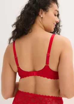 bonprix bonprix Sujetador reductor con detalles decorativos Rojo salsa Online