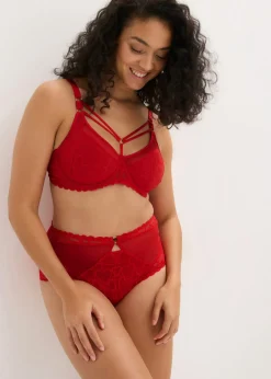 bonprix bonprix Sujetador reductor con detalles decorativos Rojo salsa Online