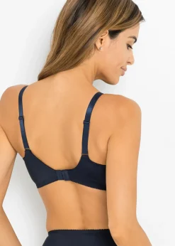 bonprix bonprix Sujetador reductor con encaje de filigrana Azul marino + melocotón Online
