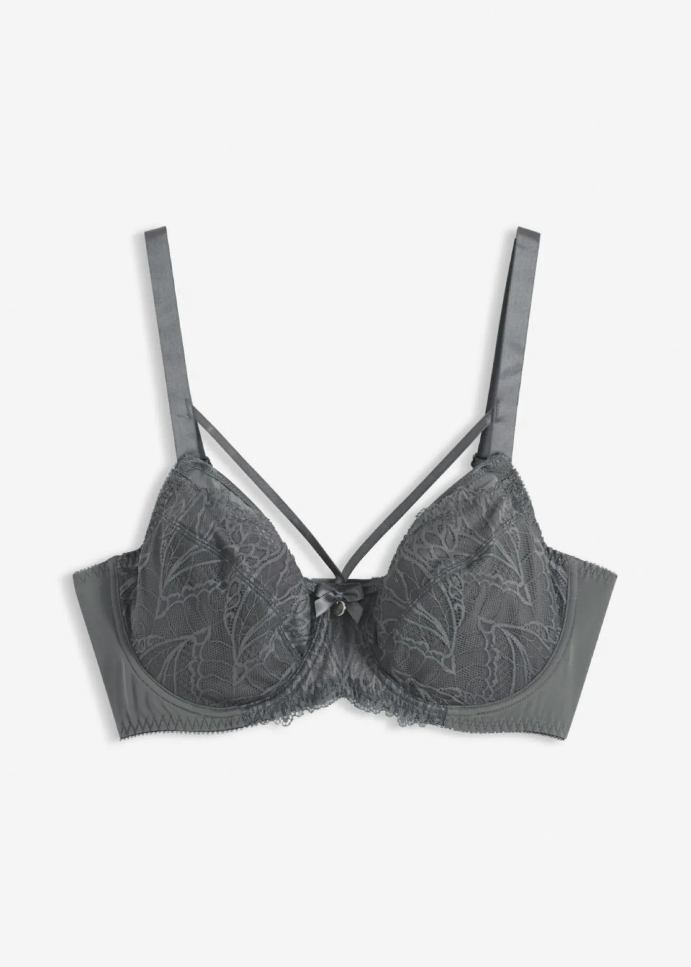 bonprix bonprix Sujetador reductor con encaje delicado Gris granito