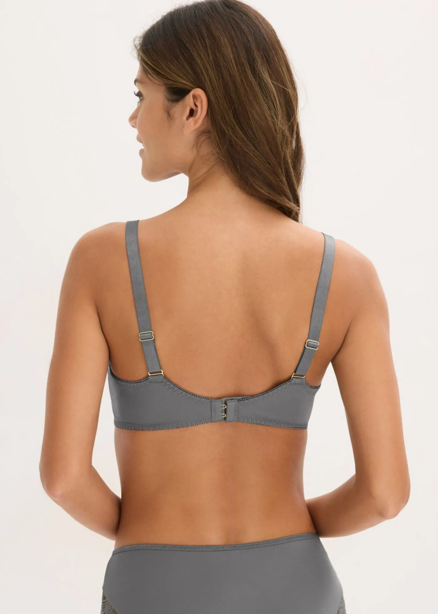 bonprix bonprix Sujetador reductor con encaje delicado Gris granito