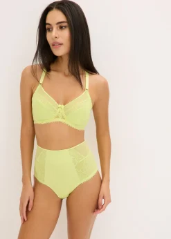 bonprix bonprix Sujetador reductor con encaje delicado Verde menta