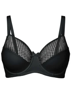 bonprix bonprix Sujetador reductor con malla Negro Hot