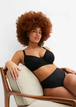 bonprix bonprix Sujetador reductor con malla Negro Hot