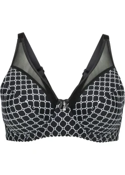 bonprix bonprix Sujetador reductor con malla Negro-blanco estampado Best
