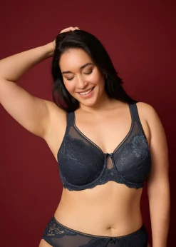 bonprix bonprix Sujetador reductor con tirantes acolchados Azul intenso Outlet