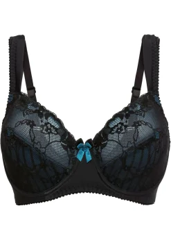 bonprix bonprix Sujetador reductor con tirantes acolchados Negro/azul petróleo de rayas Outlet