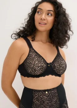 bonprix bonprix Sujetador reductor con tirantes acolchados Negro