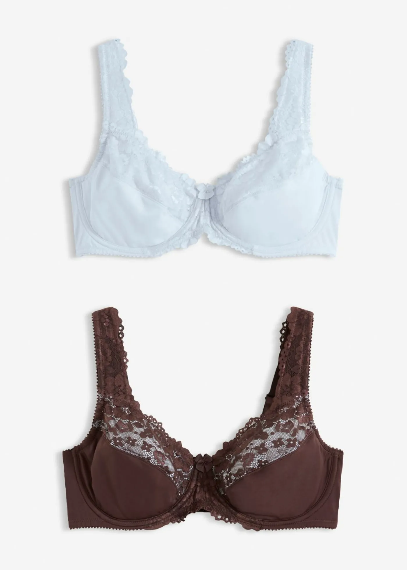 bonprix bonprix Sujetador reductor con tirantes acolchados (2 unidades) Azul crema + marrón oscuro Hot