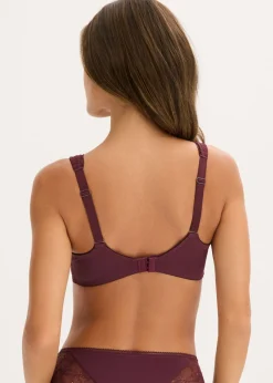 bonprix bonprix Sujetador reductor con tirantes acolchados rojo burdeos