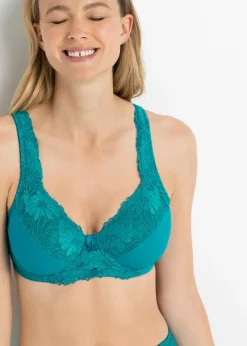 bonprix bonprix Sujetador reductor con tirantes acolchados (2 unidades) Blanco + verde petróleo Hot