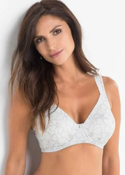 bonprix bonprix Sujetador reductor con tirantes acolchados Plata mate-gris oscuro estampado Online