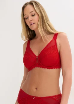 bonprix bonprix Sujetador reductor con tirantes acolchados Rojo salsa Online