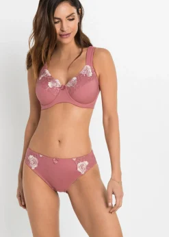 bonprix bonprix Sujetador reductor con tirantes acolchados (2 unidades) Rosa humo + rosa pálido de flores Discount