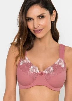 bonprix bonprix Sujetador reductor con tirantes acolchados (2 unidades) Rosa humo + rosa pálido de flores Discount