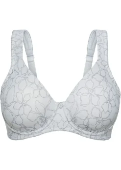bonprix bonprix Sujetador reductor con tirantes acolchados Plata mate-gris oscuro estampado New
