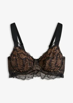 bonprix bonprix Sujetador reductor con tirantes acolchados negro-marrón claro Discount