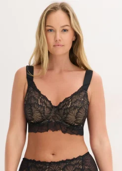 bonprix bonprix Sujetador reductor con tirantes acolchados negro-marrón claro Discount