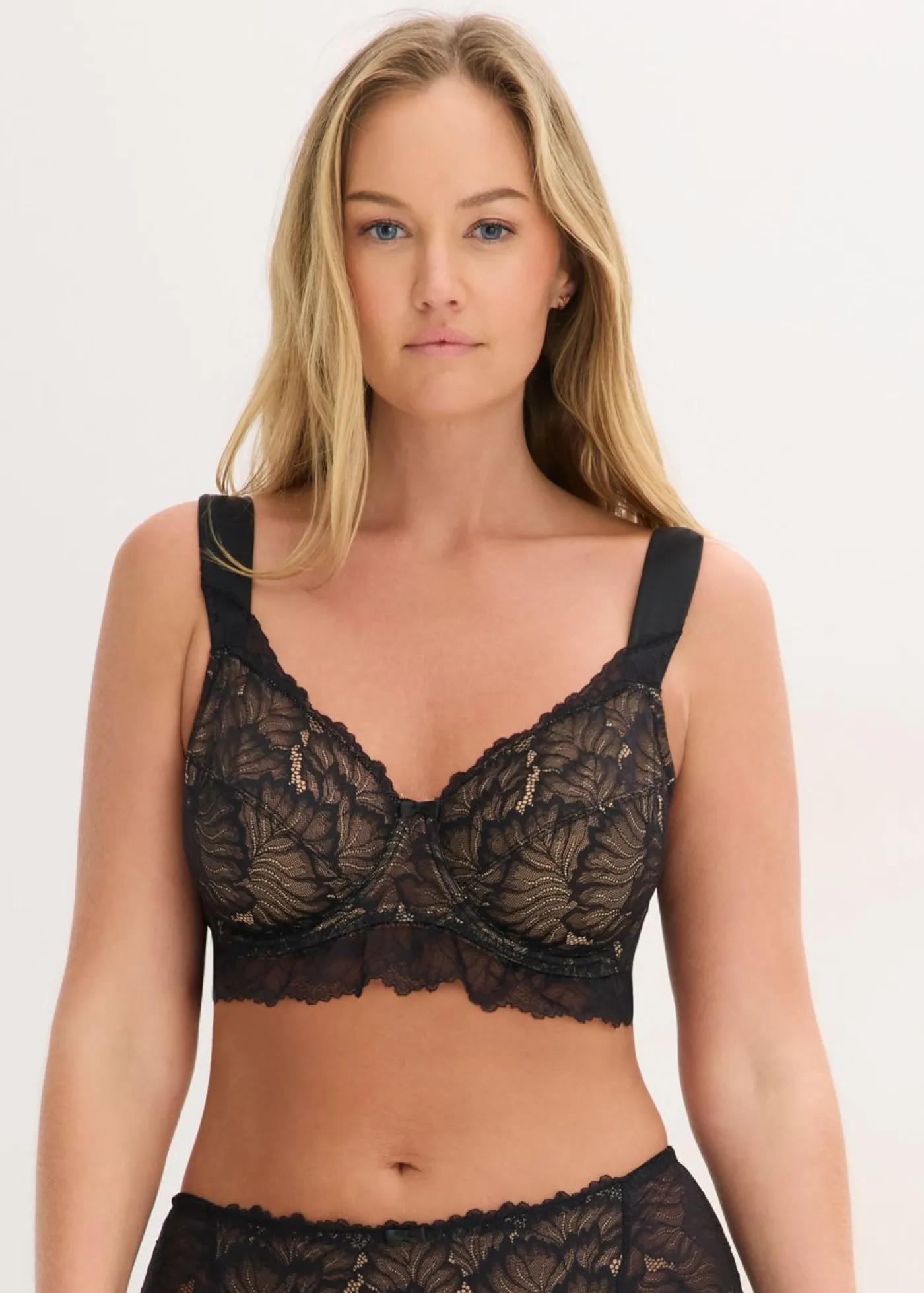 bonprix bonprix Sujetador reductor con tirantes acolchados negro-marrón claro Discount