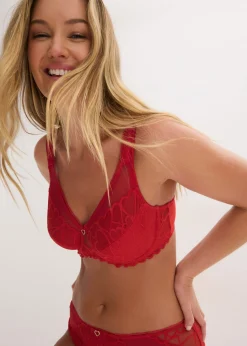 bonprix bonprix Sujetador reductor con tirantes acolchados Rojo salsa Outlet