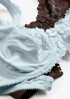 bonprix bonprix Sujetador reductor con tirantes acolchados (2 unidades) Azul crema + marrón oscuro Clearance