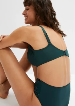 bonprix bonprix Sujetador reductor con tirantes acolchados (2 unidades) Verde intenso+piedra Outlet