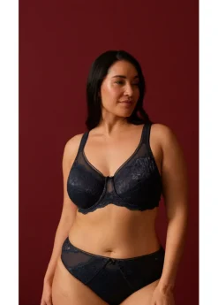 bonprix bonprix Sujetador reductor con tirantes acolchados Azul intenso Discount