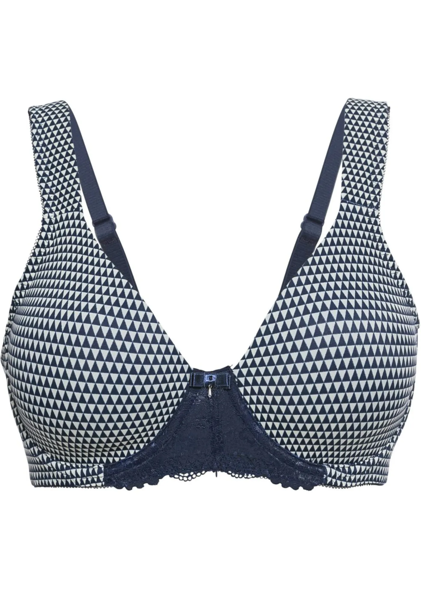 bonprix bonprix Sujetador reductor con tirantes acolchados Azul marino/cava estampado Online