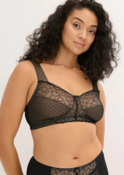 bonprix bonprix Sujetador reductor sin aros con tirantes acolchados negro-marrón claro Discount