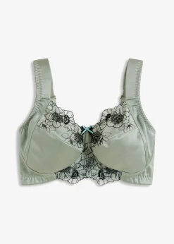 bonprix bonprix Sujetador reductor sin aros con tirantes acolchados Verde-negro Sale