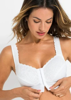 bonprix bonprix Sujetador reductor sin aros con cierre frontal Blanco