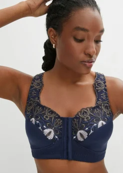 bonprix bonprix Sujetador reductor sin aros con un práctico cierre frontal Azul marino Sale