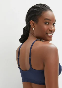 bonprix bonprix Sujetador reductor sin aros con un práctico cierre frontal Azul marino Sale