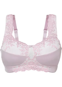 bonprix bonprix Sujetador reductor sin aros con tirantes acolchados Lila empolvado-blanco crema New