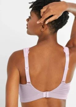 bonprix bonprix Sujetador reductor sin aros con tirantes acolchados Lila empolvado-blanco crema New