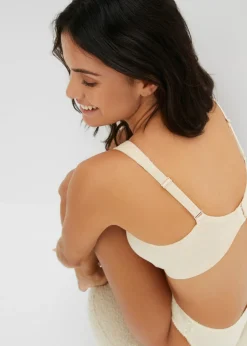 bonprix bonprix Sujetador reductor, sin aros, con algodón orgánico (2 unidades) Beige arena + gris claro jaspeado Clearance