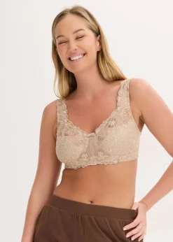 bonprix bonprix Sujetador reductor sin aros con tirantes acolchados Nude