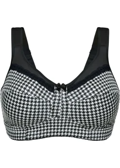 bonprix bonprix Sujetador reductor sin aros con tirantes acolchados Negro-blanco estampado Best