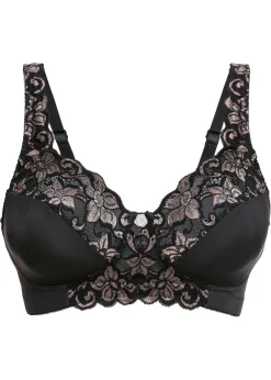 bonprix bonprix Sujetador reductor sin aros con tirantes acolchados Negro + beige tiza Best