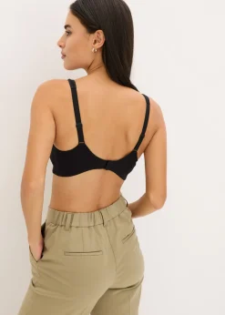 bonprix bonprix Sujetador reductor sin aros con algodón cómodo Negro Clearance