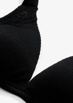 bonprix bonprix Sujetador sin aros con canalé suave Negro