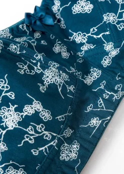 bonprix bonprix Sujetador sin aros con suave algodón orgánico (2 unidades) Petróleo azul + blanco de flores Sale