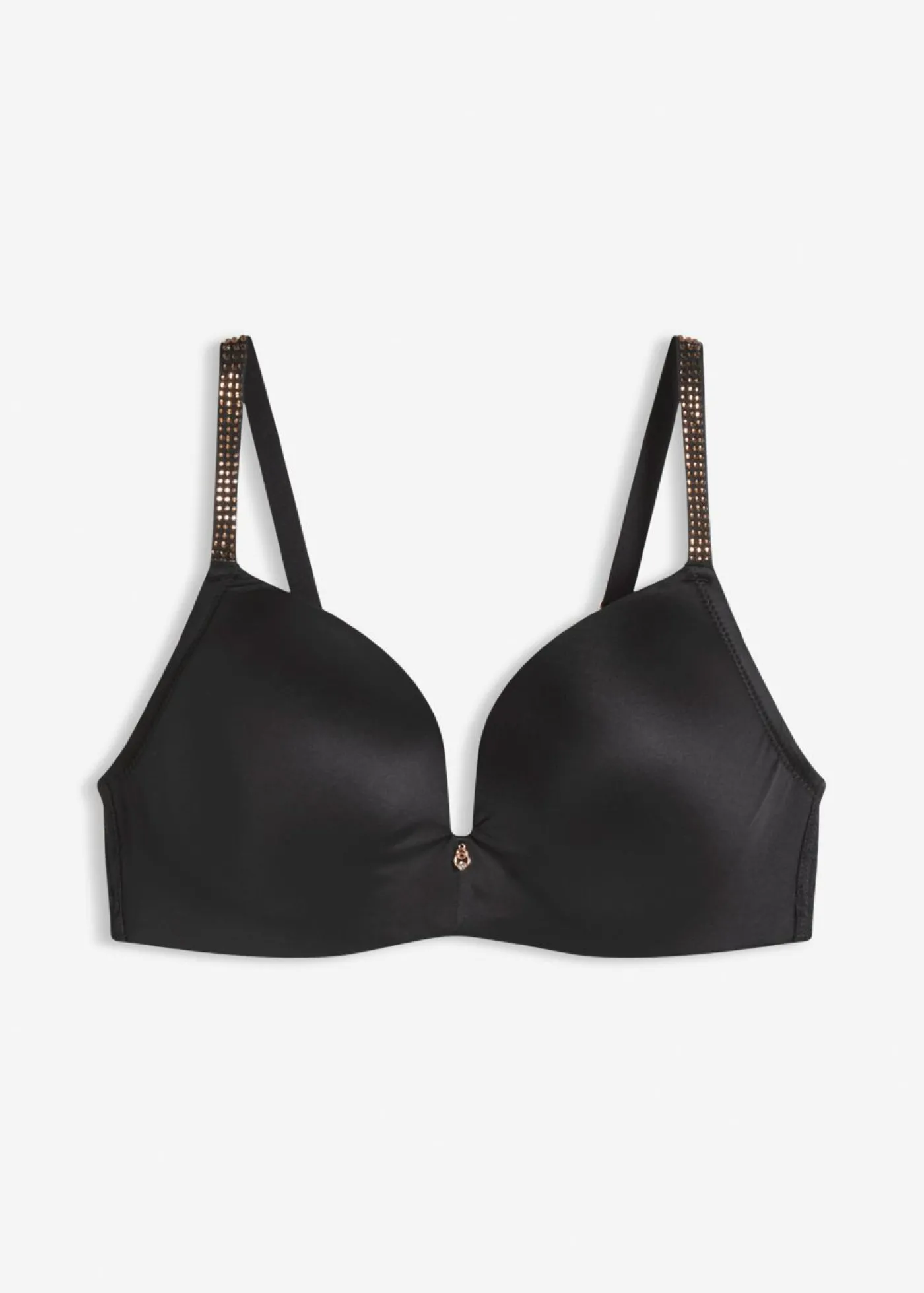 bonprix bonprix Sujetador sin aros con tirantes brillantes Negro