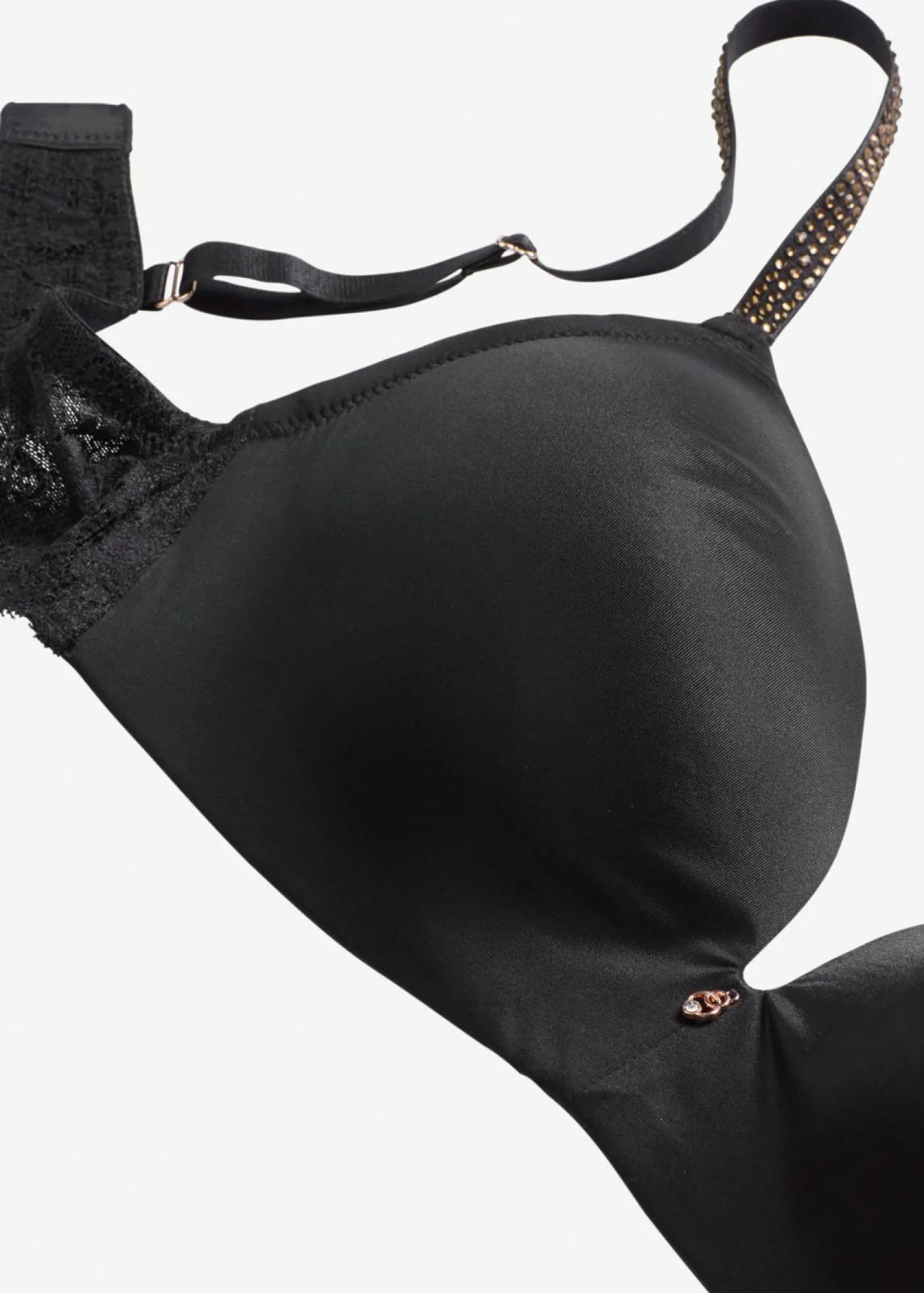 bonprix bonprix Sujetador sin aros con tirantes brillantes Negro