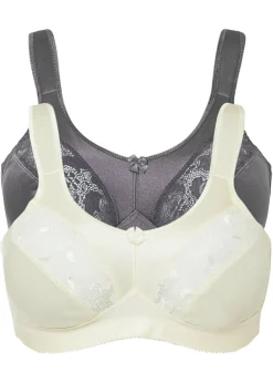 bonprix bonprix Sujetador sin aros con tirantes acolchados (2 unidades) Cava/gris oscuro Hot