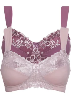 bonprix bonprix Sujetador sin aros con tirantes acolchados (2 unidades) Baya mate/rosa mate + rosa mate Online
