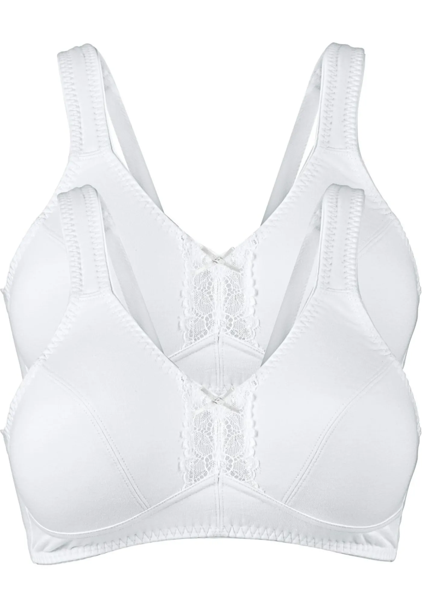 bonprix bonprix Sujetador sin aros de algodón orgánico (2 unidades) 2x blanco New